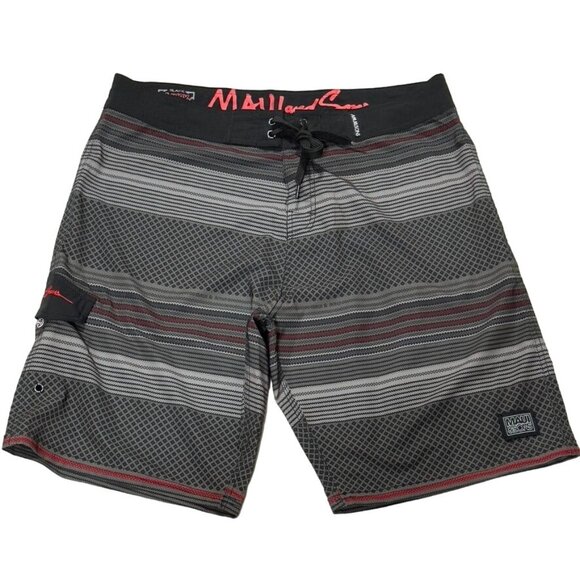 MAUI and SONS Men's Black Shark Board Shorts Polyester Stretch Size 36 - Picture 3 of 11